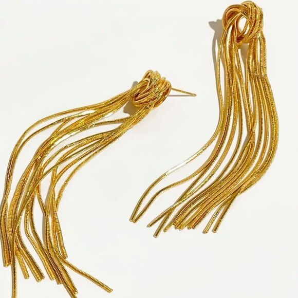 Tassel chain drop earrings M98 - Picture 1 of 6